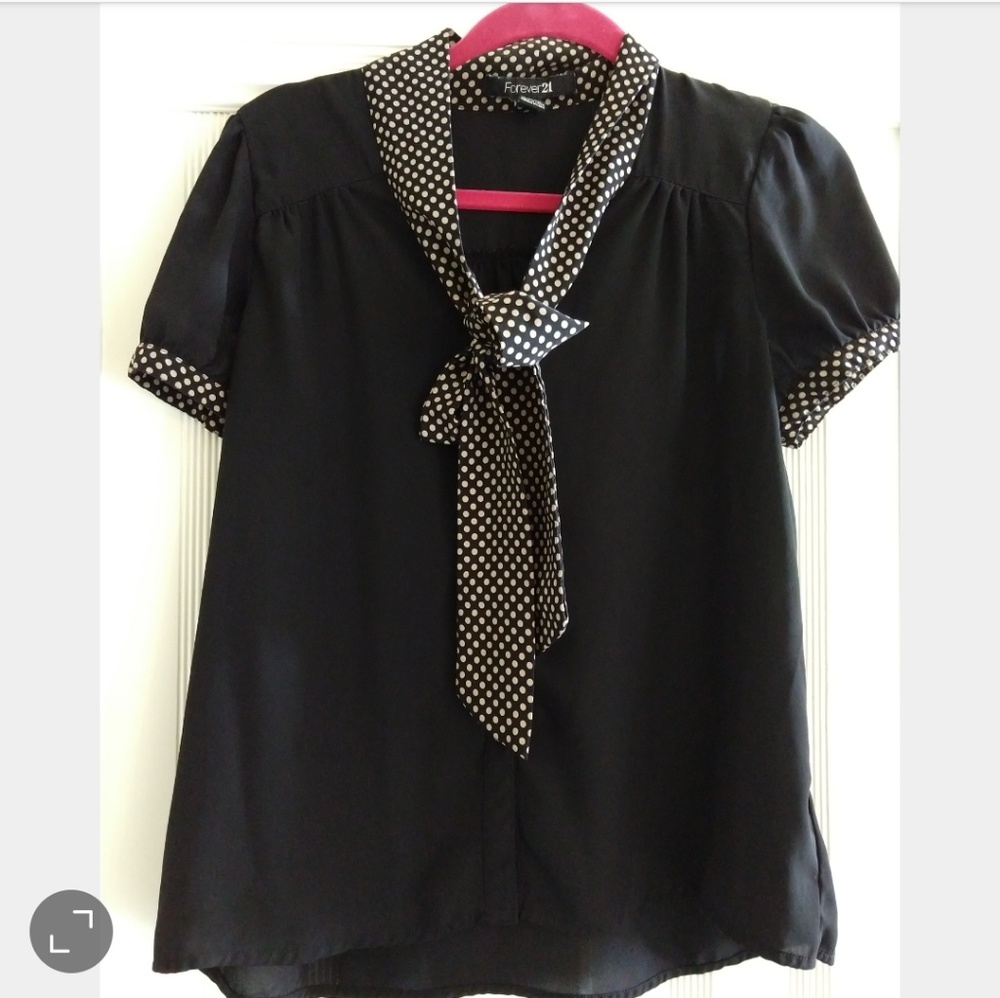 Forever 21 Tie Collar Blouse